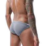 Mens U Convex Pouch Drawstring Solid Swimming Briefs