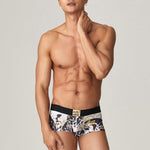 2 Pack Men's Bold Prints Comfy Waistband Stretch Fit Soft Trunks