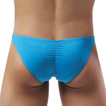 Men's Wrinkled Light Breathable Low Waist Bikini Underwear