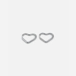 Mini Heart Hoops Silver