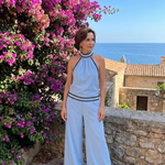 Tessa | Contrast-Trim Wide-Leg Jumpsuit