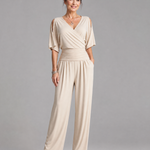 Camille | Cold-Shoulder Wrap-Waist Jumpsuit