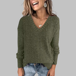 DERI™ - Comfy V-Neck Long Sleeve Top