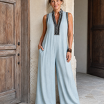 Naomi | Embroidered V-Neck Wide-Leg Jumpsuit