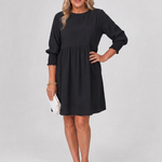 Corinne | Long Sleeve Smocked Cuffs Mini Dress