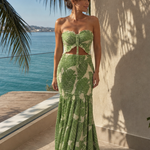 Azaria | Strapless Two Piece Printed Maxi Dress Set