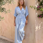 Carmen | Draped V-Neck Wide-Leg Jumpsuit
