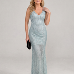 Audrey | Sequin Sheer Panel Midi Dress