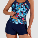 Tankini Swimsuits Tummy Control Two Piece Blouson Bathing Suit
