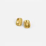 Radiant Gold Rectangular Stud Earrings