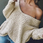 TELIKA™ - Comfy Drop Shoulder Long Sleeve Sweater