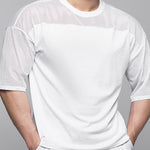 Men's Stretchy Breathable Mesh Short-Sleeve Shirt Sports Running Casual Top T-Shirt
