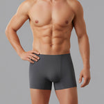 2 Pack Men's Seamless Ice Silk Smooth Touch Antibacterial Boxer Briefs