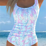 Women's Tropical Print One-Piece Swimsuit
