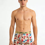 5 Pack Men's Trendy Prints Mid-Rise Skin-Friendly Cooling Airflow Boxer Briefs