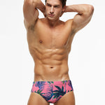 Men's Quick-Dry Printed UV Protection No-Slip Elastic Swim Briefs