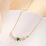 Classic Emerald Marquise Leaf Pendant