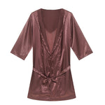 Couple Soft Tie Thin Bathrobe Pajamas