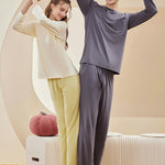 Comfortable Modal Cotton Long Sleeve Couple Pajama Set
