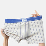 3 Pack Men's Striped Cotton Blend Trunks