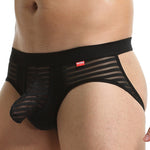 Men's Striped Breathable Support Underwear with Separate Pouch