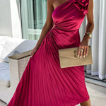 Lavinia | Elegant Floral One-Shoulder Maxi Dress