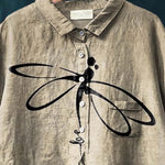 Anaïs | Women’s Graceful Dragonfly Print Casual Shirt
