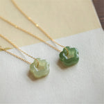 Green Jade Floral Pendant Necklace
