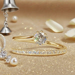 White Gold Inlaid Zirconia Glow Ring