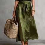 Soelie - Elegant Boho Blouse and Satin Skirt Set