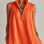 Cotton-Linen Blend Mini Dress