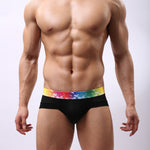 4 Pack Breathable Modal Colored Belt Briefs-rainbow pride underwear