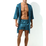 Couple Soft Tie Thin Bathrobe Pajamas