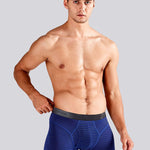 2 Pack Men's 3-Way Lift Icy Silk Striped Ultra Comfort & Breathable Boxer Briefs