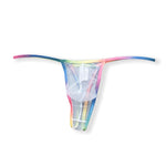 3-pack Men's Sexy Rainbow Transparent Convex Pouch Breathable Thong