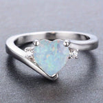 Sleek Silver Heart Moonstone Ring