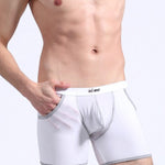3 Pack Men's Long Leg Boxer Briefs Made of Ultra-Thin Ice Silk with Anti-Wear Elastic