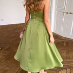 Aliya | Strapless Elegant Midi Dress