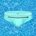 Men's Zippered Pocket Swim Brief And Trunk