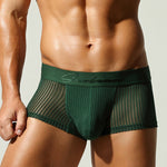 3 Pack Men's Striped Mesh Trunks with Comfort Pouch
