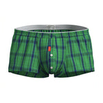 2 Pack Men's Cotton Plaid Boxers with 3D U-Pouch and Button Fly
