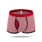 Men's Striped Cotton Sports Boxer Briefs