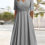 Fern | Crossover Dress with Short Sleeves.