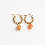 Louane Graceful Drop Stone Twisted Earrings