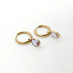 Dana Sleek Oval  Stone Earrings
