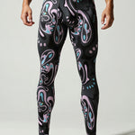 Men's Snug-Fit  Fashion Graphic Low-Rise Slim-Fit Enhancing Support Thermal Bottoms