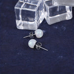 Round Opal Stud Earrings
