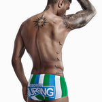 Mens Sexy Breathable Soft Stripe Swim Briefs