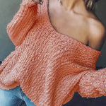 TELIKA™ - Comfy Drop Shoulder Long Sleeve Sweater