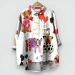 Shifra | Women's Shirt with Dog Print